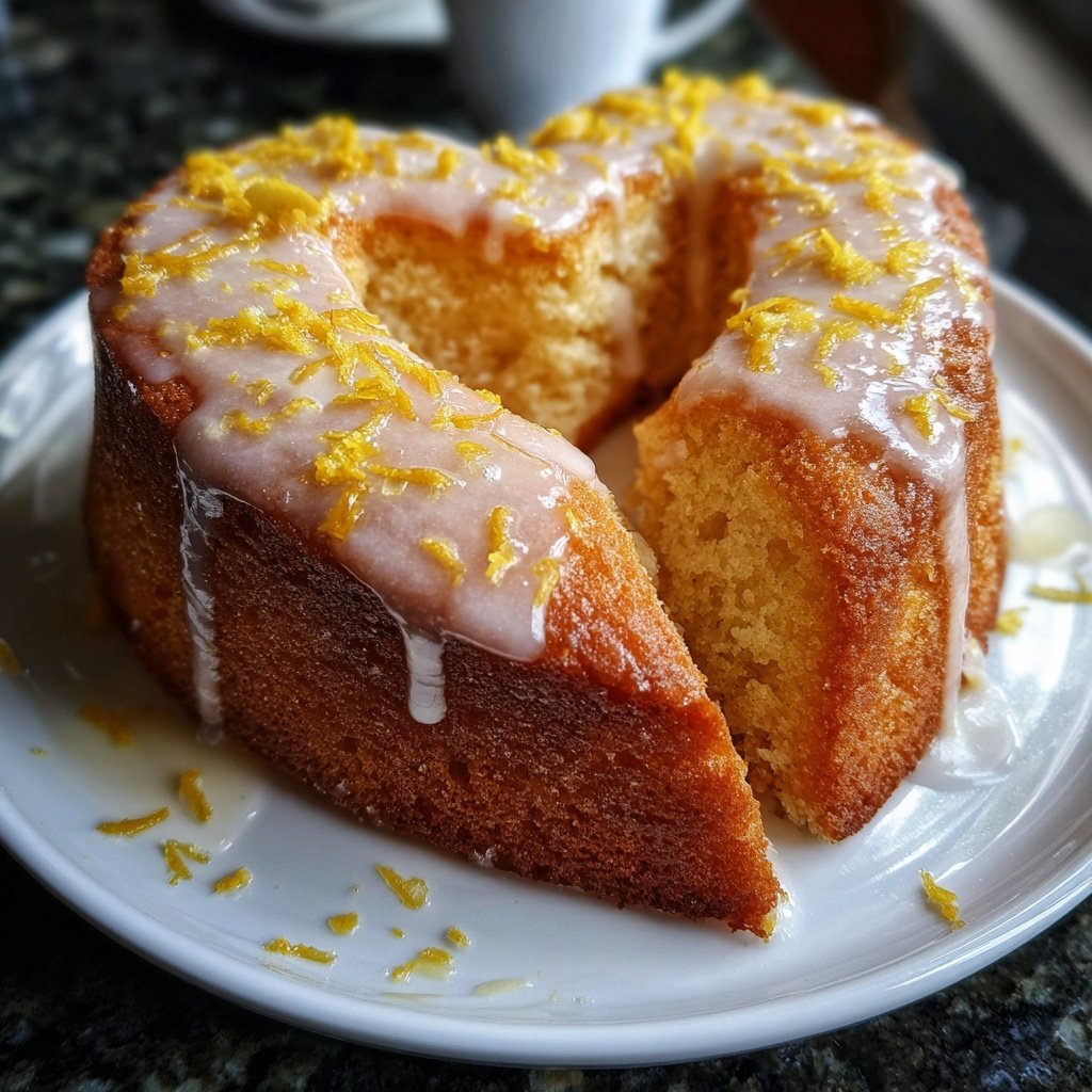 Herzförmiger Zitronenkuchen