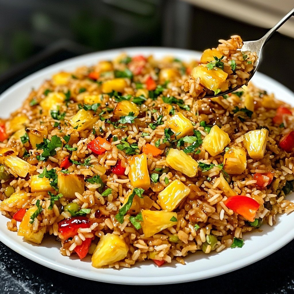 Gebratener Reis mit Ananas
