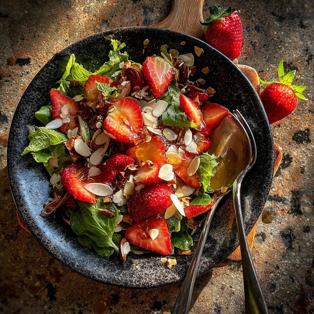 Erdbeer-Mandel-Frühstückssalat