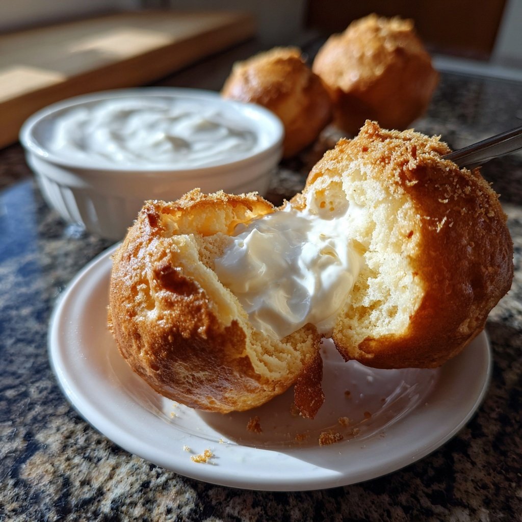 Quarkbällchen mit Vanillejoghurt