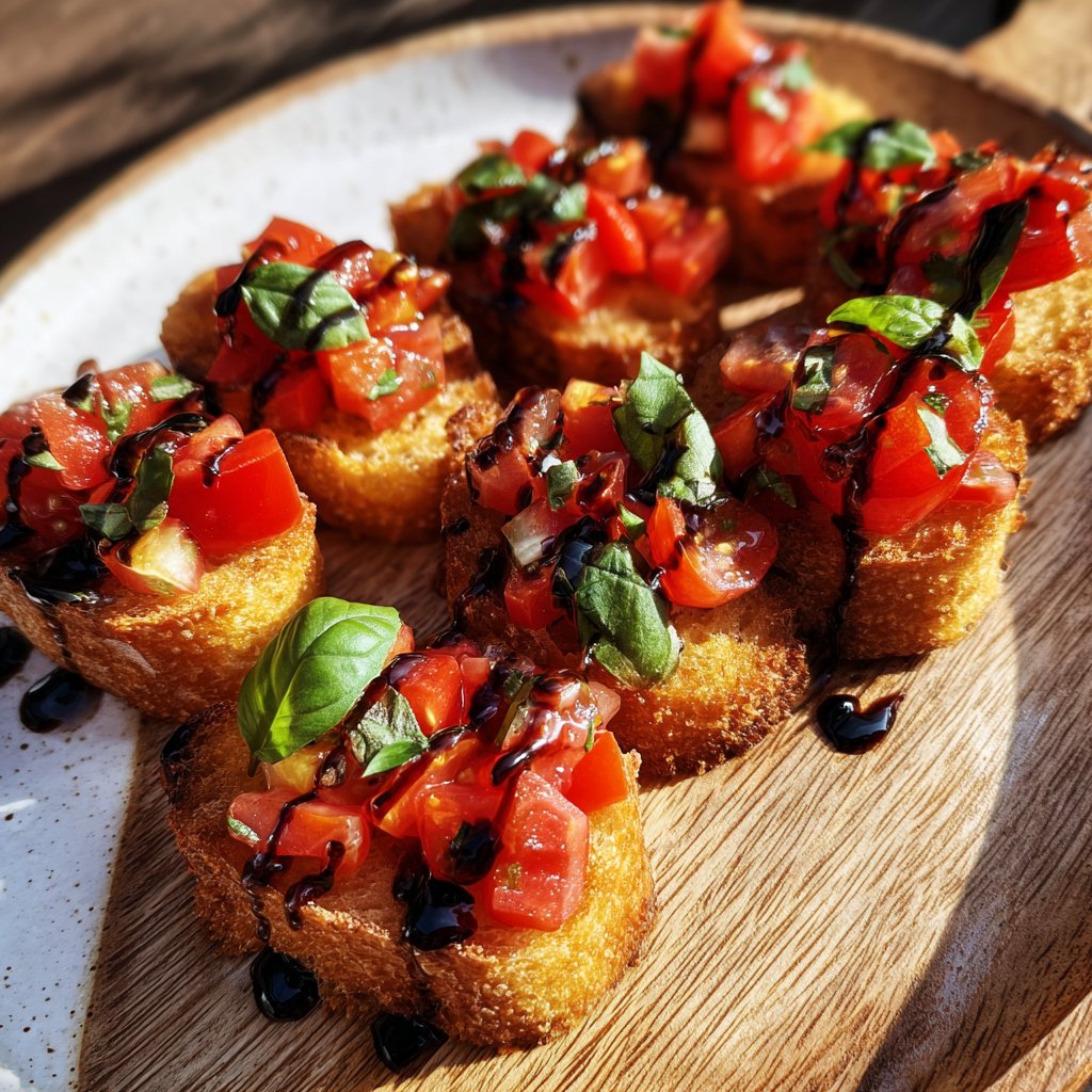 Bruschetta mit Tomaten und Basilikum