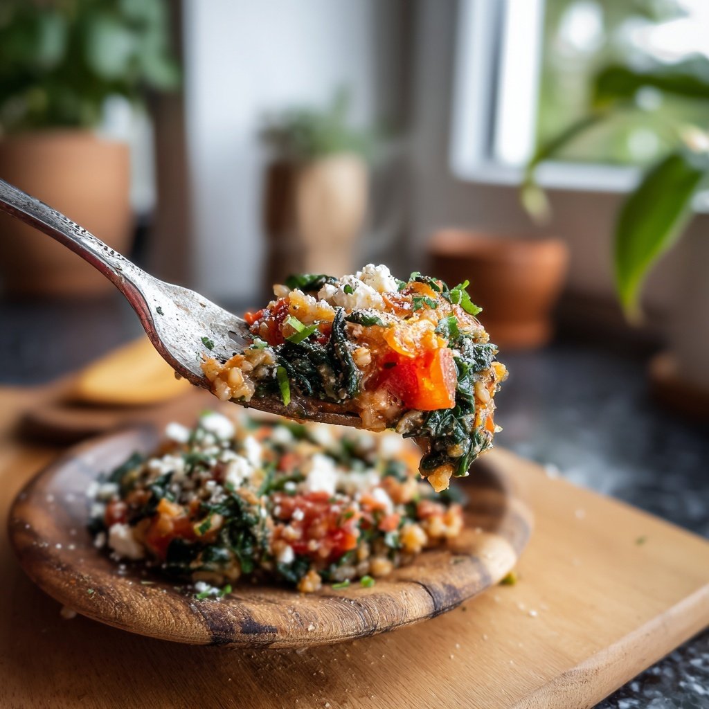 Kalorienarmes Reisgericht Mit Spinat