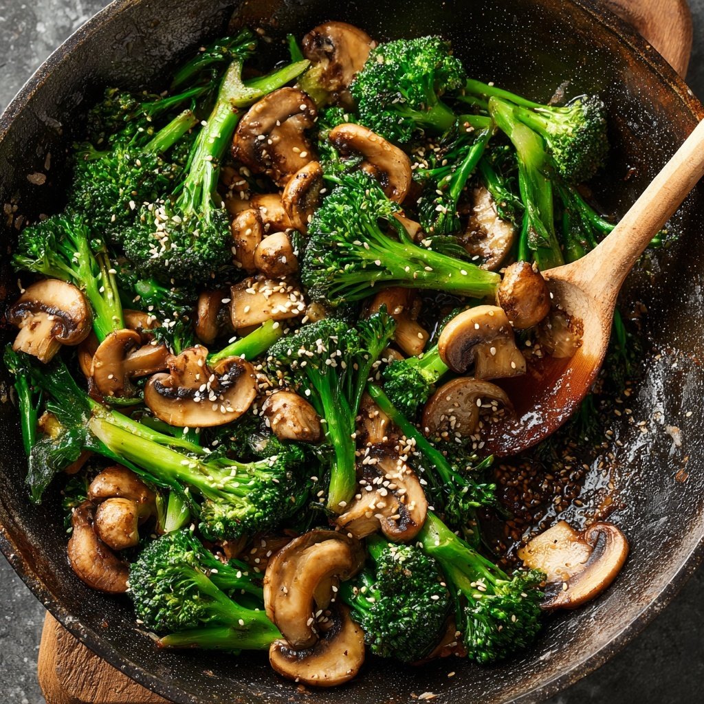 Brokkoli Pfanne Mit Pilzen