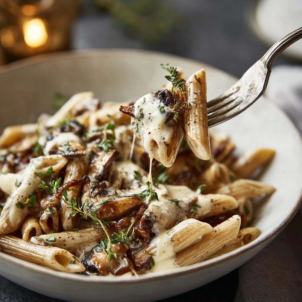 Penne mit Pilzen und Thymian