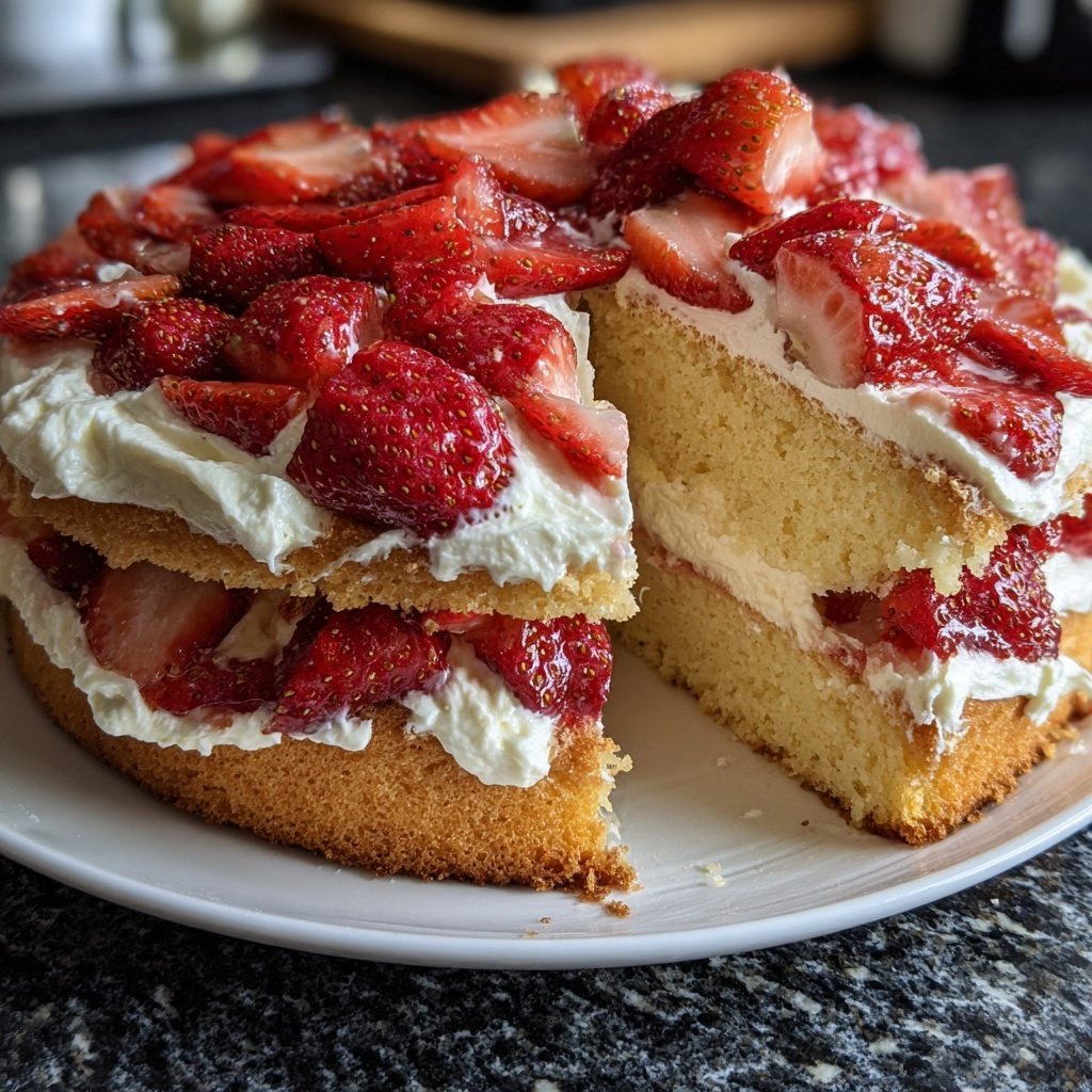 Saftiger Erdbeerkuchen Mit Vanillecreme